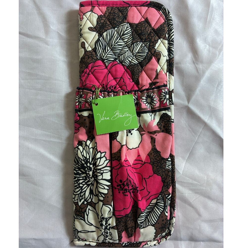 Vera Bradley Straighten Up and Curl Case Mocha Rouge Flat Iron Holder NWT